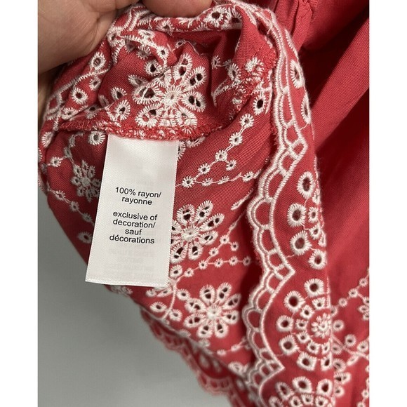 Maurices Red Orange Eyelet Peplum Tank Top Size 3XL - Picture 7 of 8